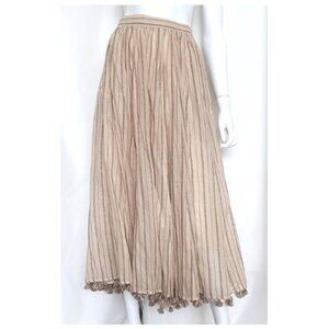 Zimmermann Suraya Tassel Trim Midi Skirt Cotton Sz 3 10 Tan Gold Bronze …